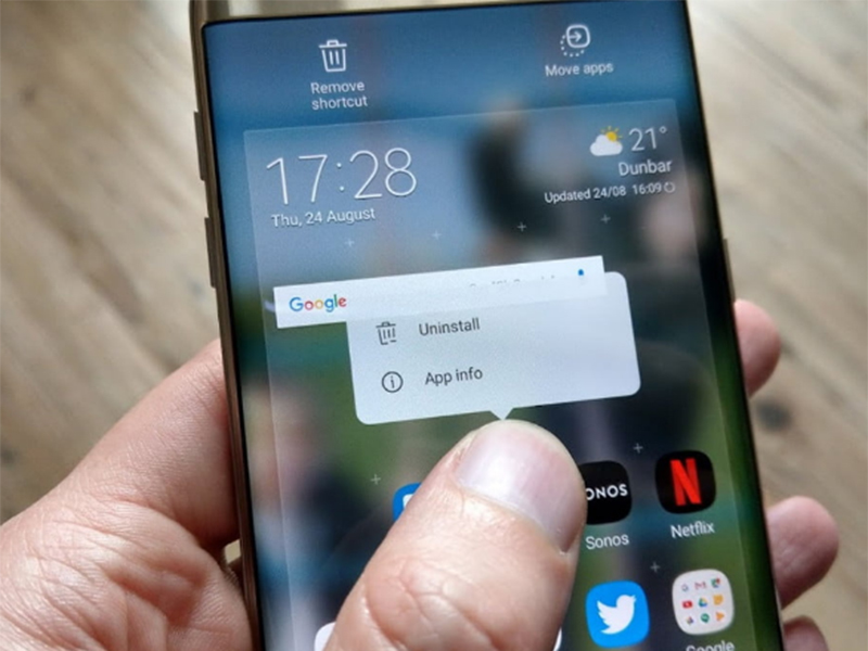  Xóa ứng dụng có sẵn trên máy